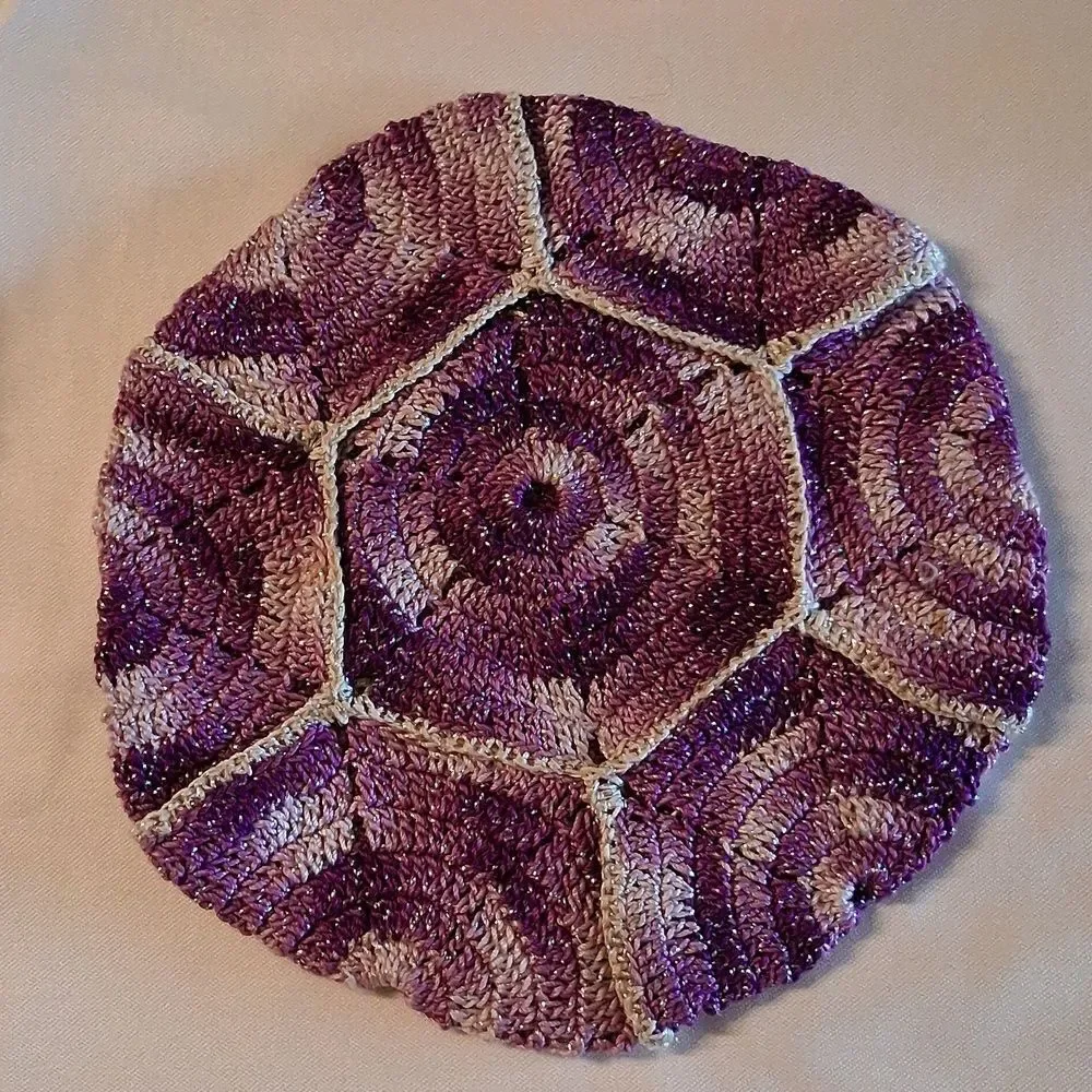 Purple Grape‎ Cluster Hand Crocheted Bottle Cap Hot Pad/ Coasters/potholder Set